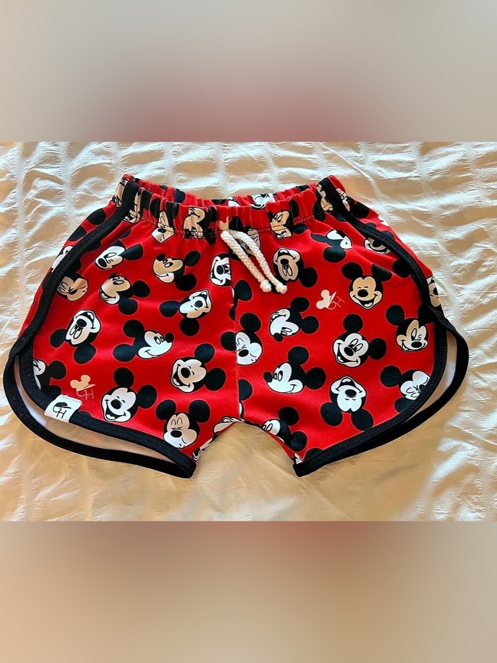 Mickey Mouse Swim Trunks in Red & Black